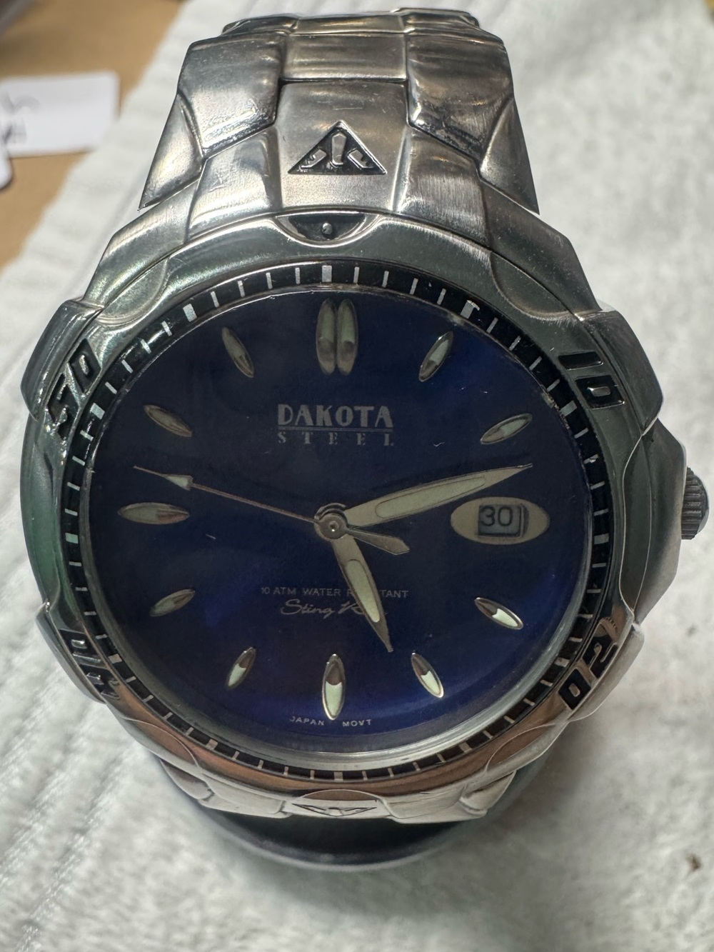Men’s Blue Dial Stainless Steel Watch with Date